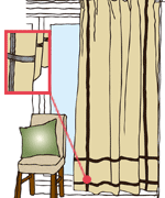 無地のカーテンにリボンで洗練されたカーテンに